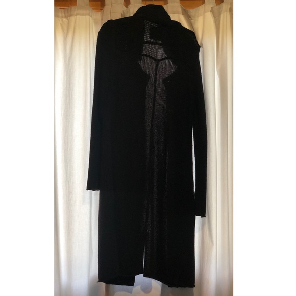 Adam Lippes Long Black Wool Knit Jacket - Picture 5 of 7